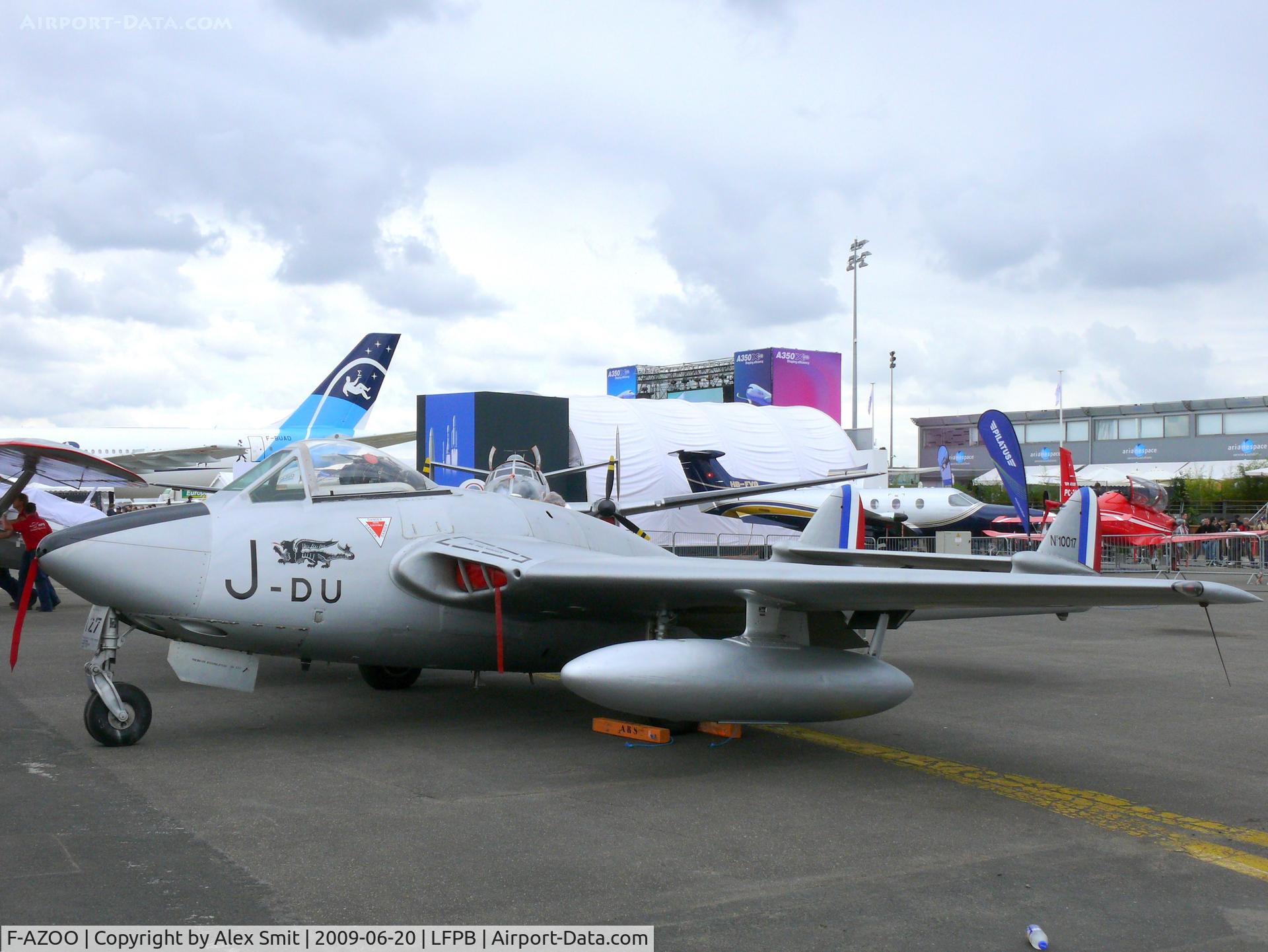 F-AZOO, De Havilland (FFA) Vampire FB.6 (DH-100) C/N 636, De Havilland DH100 Vampire FB6 F-AZOO Patrice Fuccioni as French Air Force 127/10017/J-DU;