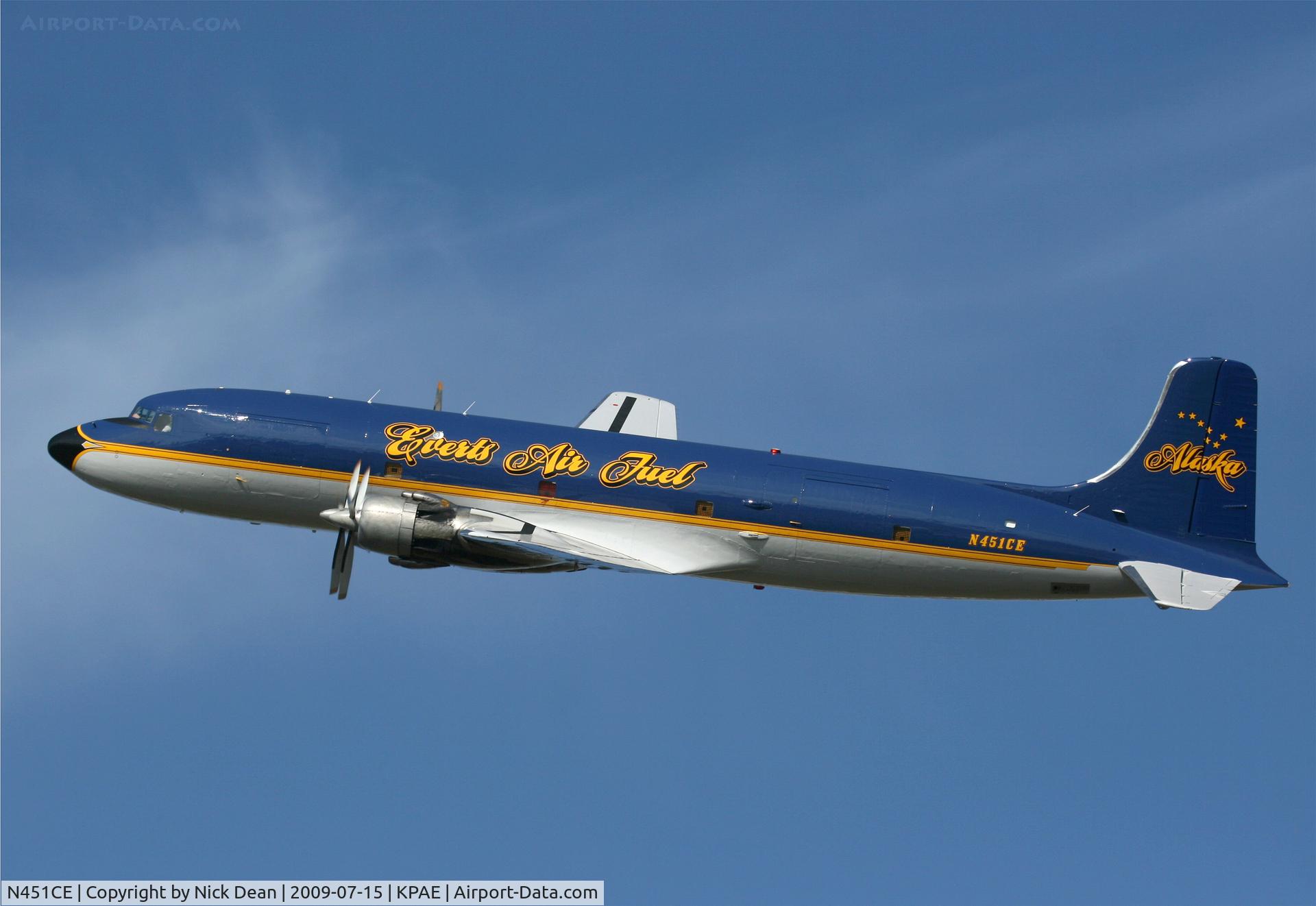 N451CE, 1953 Douglas R6D-1 (DC-6A) C/N 43712, KPAE first flight after overhaul and re-paint in this stunning new scheme