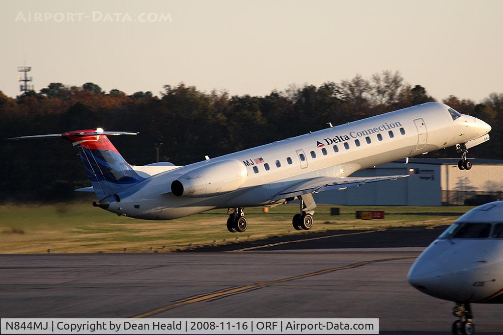 N844MJ, 2001 Embraer EMB-145LR C/N 145481, Delta Connection (Freedom Airlines) N844MJ (FLT FRL160) departing RWY 23 enroute to John F Kennedy Int'l (KJFK).
