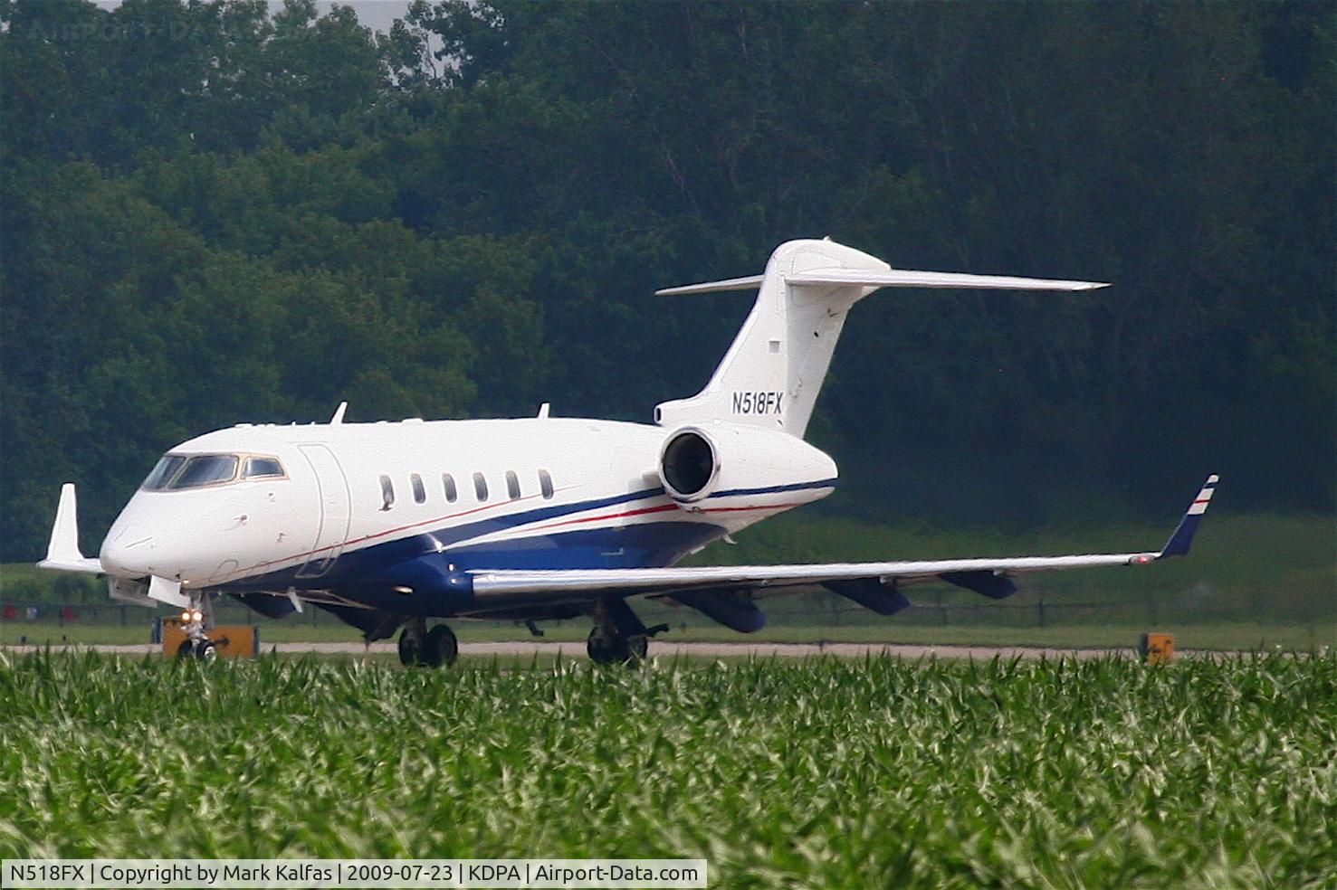 N518FX, 2005 Bombardier Challenger 300 (BD-100-1A10) C/N 20046, Bombardier BD-100-1A10, N518FX, on the roll RWY 2L KDPA en-route to KMSP.