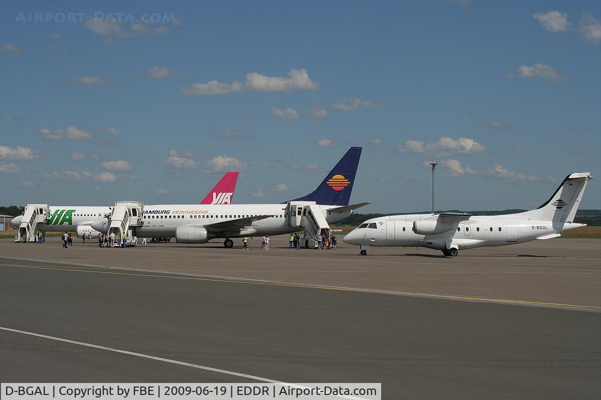 D-BGAL, 1999 Fairchild Dornier 328-300 328JET C/N 3131, Cirrus Do Jet side by side with a Hamburg International B737-700 and an Air Via A320