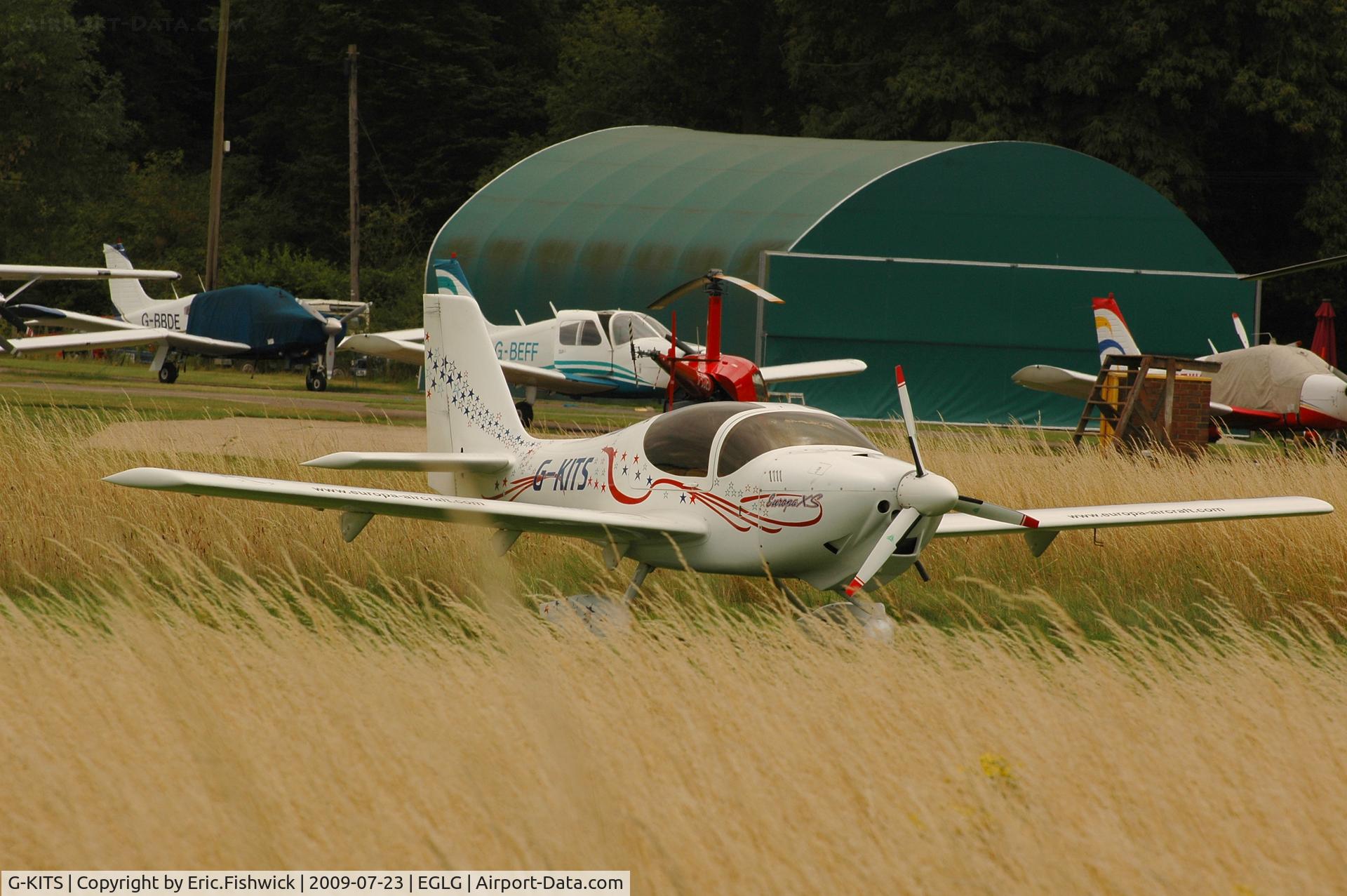 G-KITS, 1995 Europa Tri-Gear C/N PFA 247-12844, G-KITS visiting Panshanger Airfield