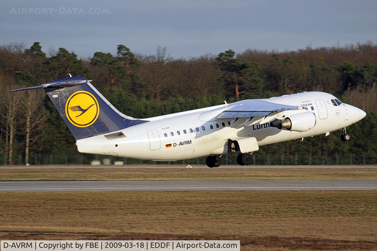 D-AVRM, 1996 British Aerospace Avro 146-RJ85 C/N E.2288, lift off RW18W