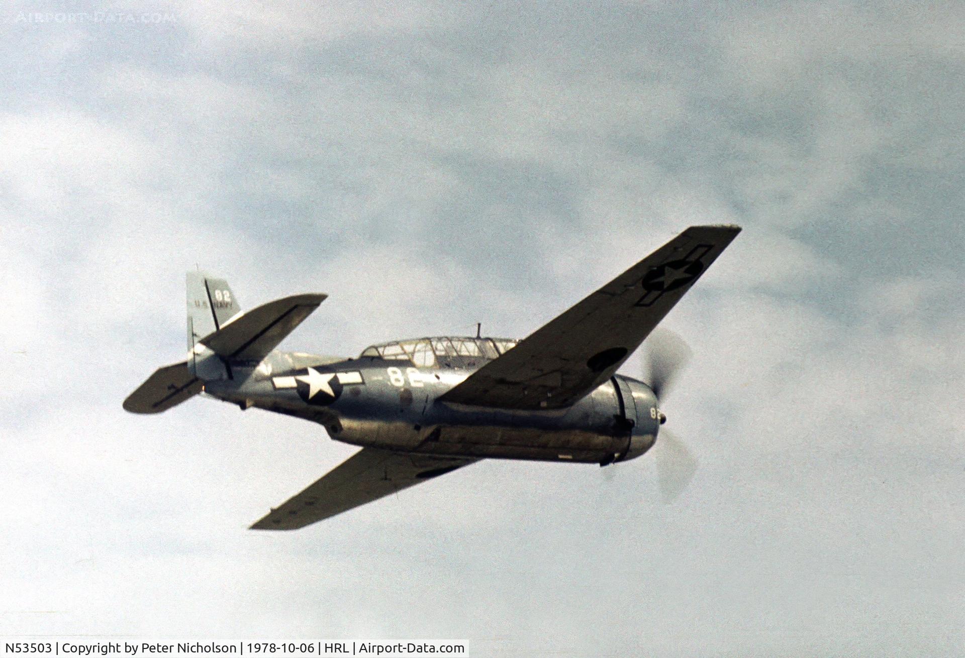 N53503, 1945 Grumman TBM-3E Avenger C/N 53503, The Confederate Air Force's Avenger seen at their 1978 Harlingen Airshow.