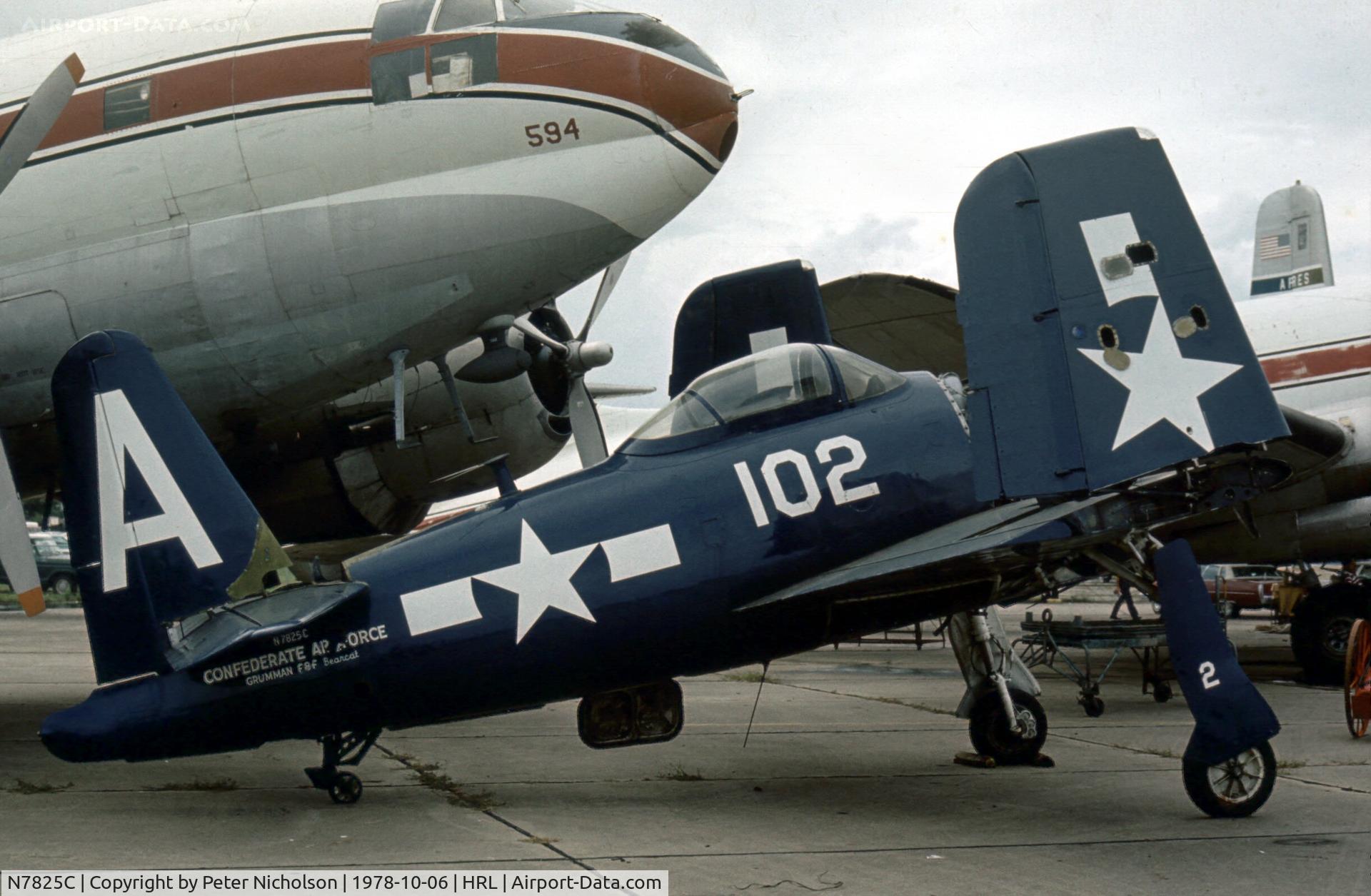 N7825C, 1948 Grumman F8F-2 (G58) Bearcat C/N D.1227, This Bearcat was at the 1978 Confederate Air Force's Airshow at Harlingen.