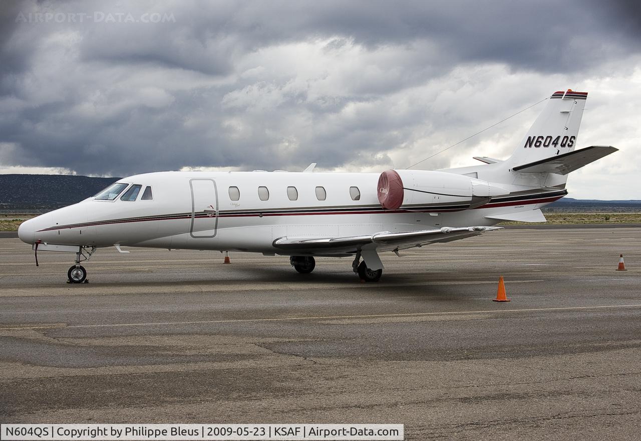 N604QS, 2001 Cessna 560XL Citation Excel C/N 560-5204, In front of very dark skies. Awful day in Santa Fe.