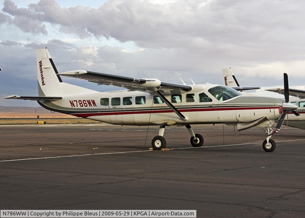 N786WW, 2004 Cessna 208B C/N 208B1099, One of the numerous Westwind 206B's parked at sunset.