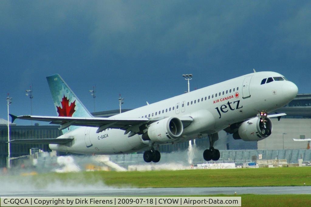 C-GQCA, 1991 Airbus A320-211 C/N 210, Taking off from the Ottawa Macdonald-Cartier Airport