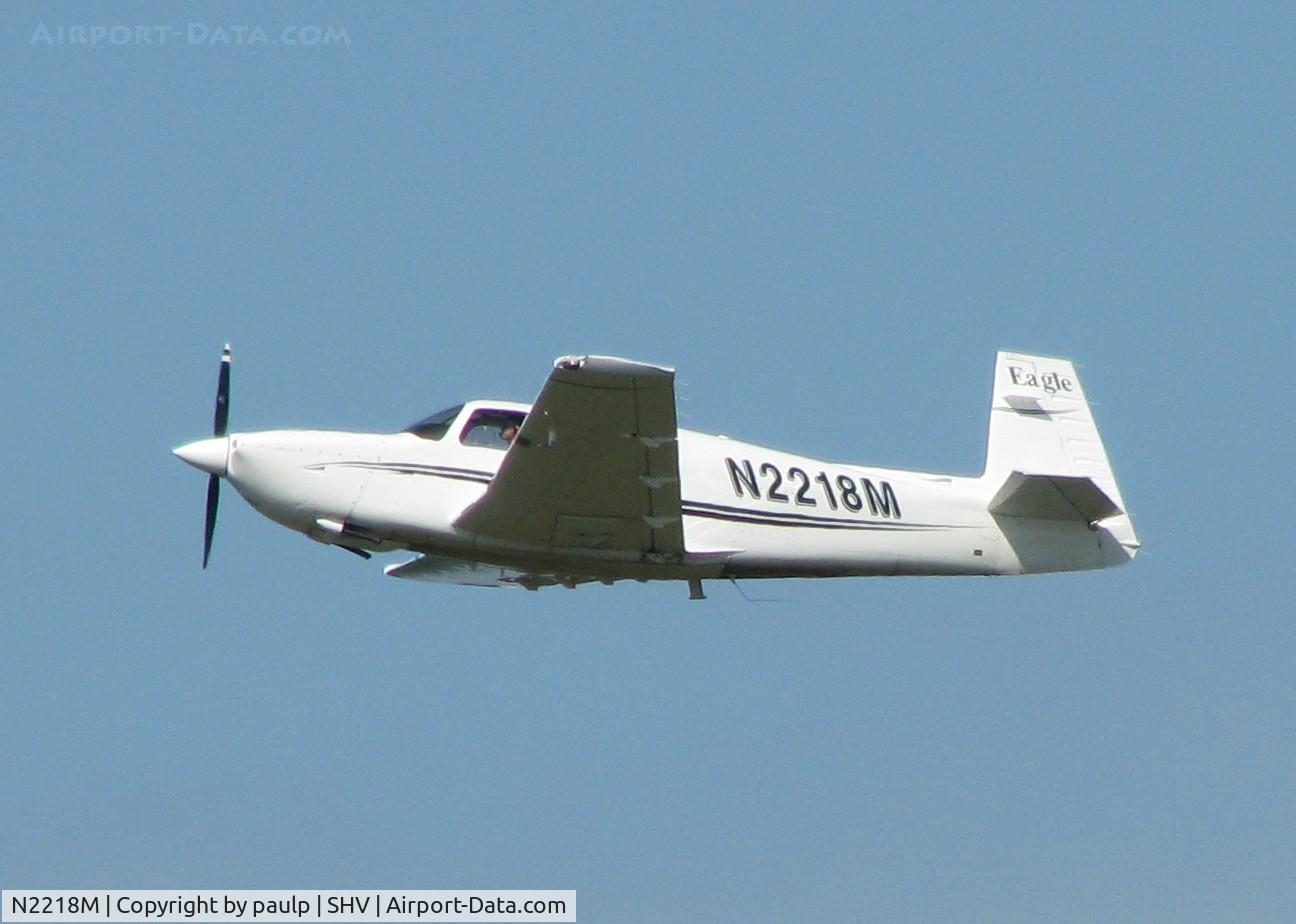 N2218M, 2000 Mooney M20S Eagle C/N 30-0050, Landing on 14 at Shreveport Regional.