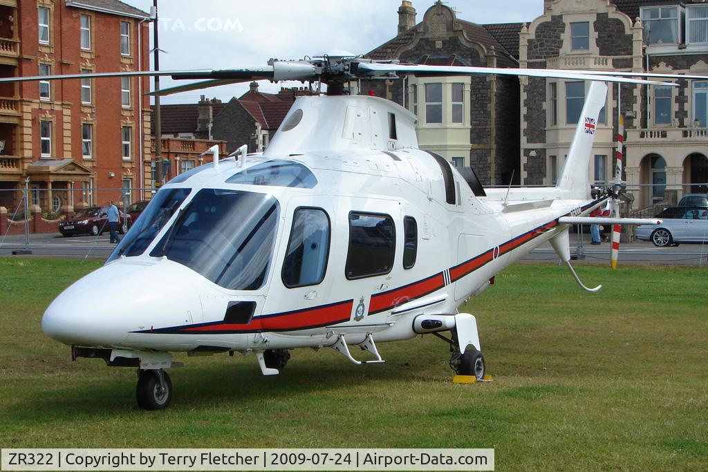 ZR322, 2006 Agusta A-109E Power C/N 11664, on Day 1 of Helidays 2009 at Weston-Super-Mare seafront