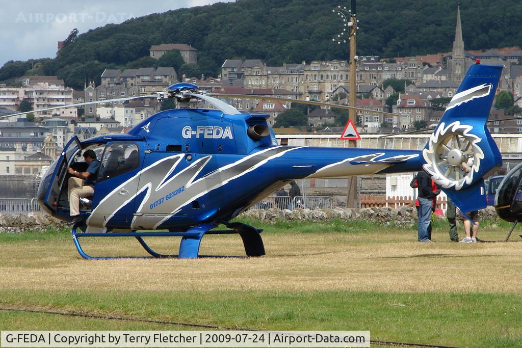 G-FEDA, 2000 Eurocopter EC-120B Colibri C/N 1129, Attractive EC120B visitor on Day 1 of Helidays 2009 at Weston-Super-Mare seafront