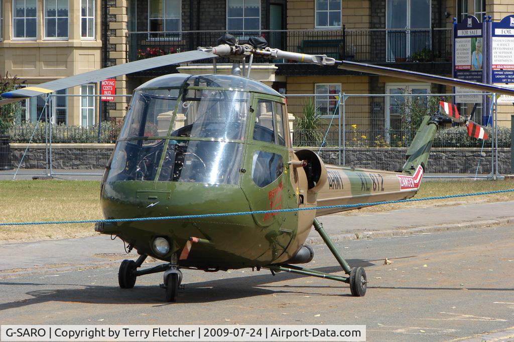 G-SARO, 1959 Saunders-Roe Skeeter AOP.12 C/N S2/5097, This Skeeter 12 arrived by road on Day 1 of Helidays 2009 at Weston-Super-Mare seafront