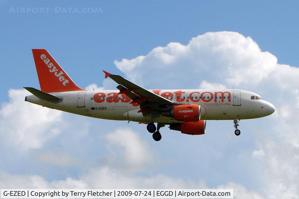 G-EZED, 2004 Airbus A319-111 C/N 2170, Easyjet A319 arriving Bristol