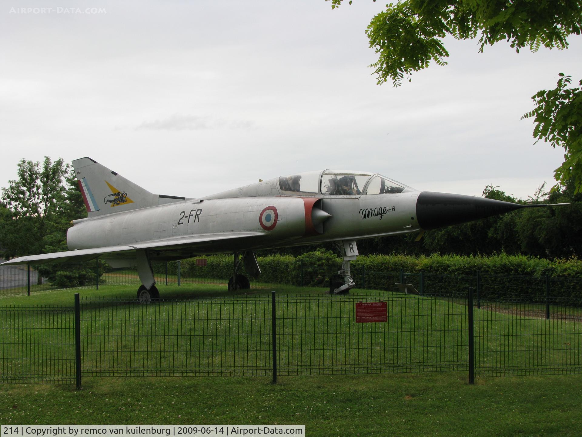 214, Dassault Mirage IIIB C/N 214, preserved Avord village ex EC2/2