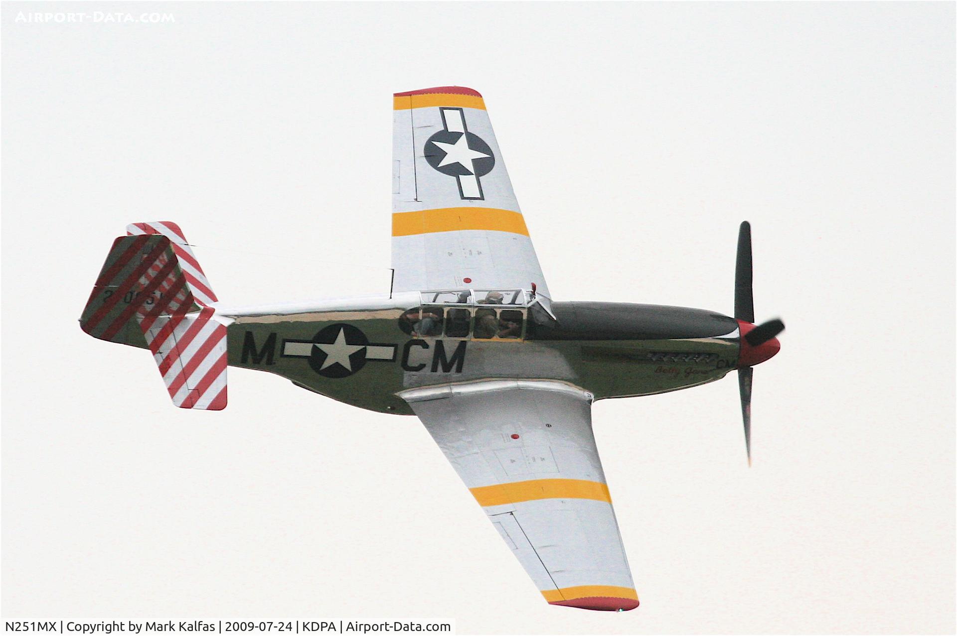 N251MX, 1943 North American P-51C-10 Mustang C/N 103-22730, North American P-51C-10, NL251MX fly by tower KDPA