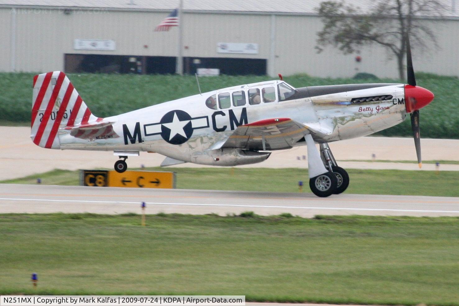 N251MX, 1943 North American P-51C-10 Mustang C/N 103-22730, North American P-51C-10, NL251MX departing 20R KDPA