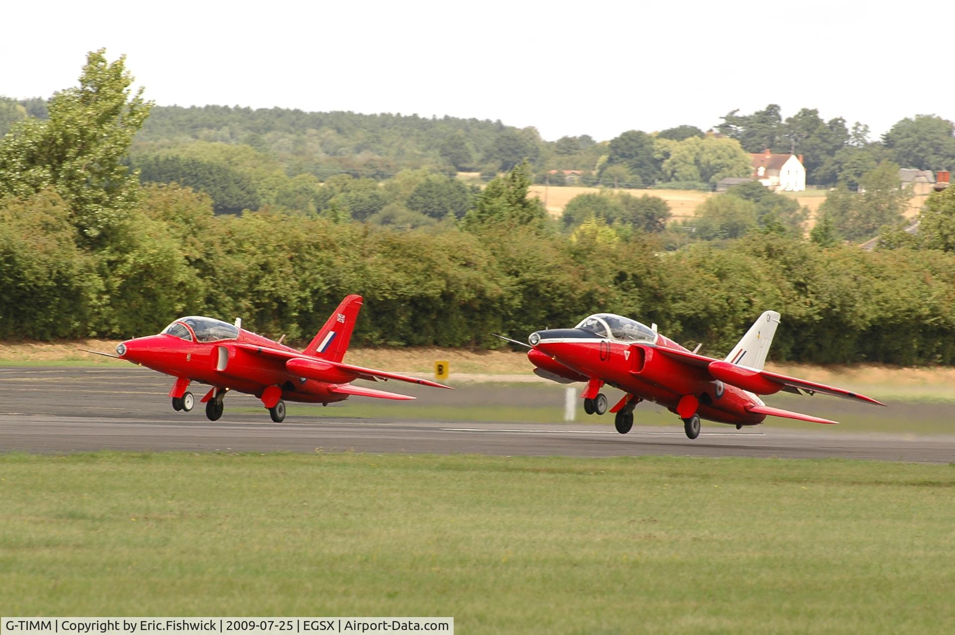 G-TIMM, 1962 Folland Gnat T.1 C/N FL519, XSIII departing North Weald Airfield