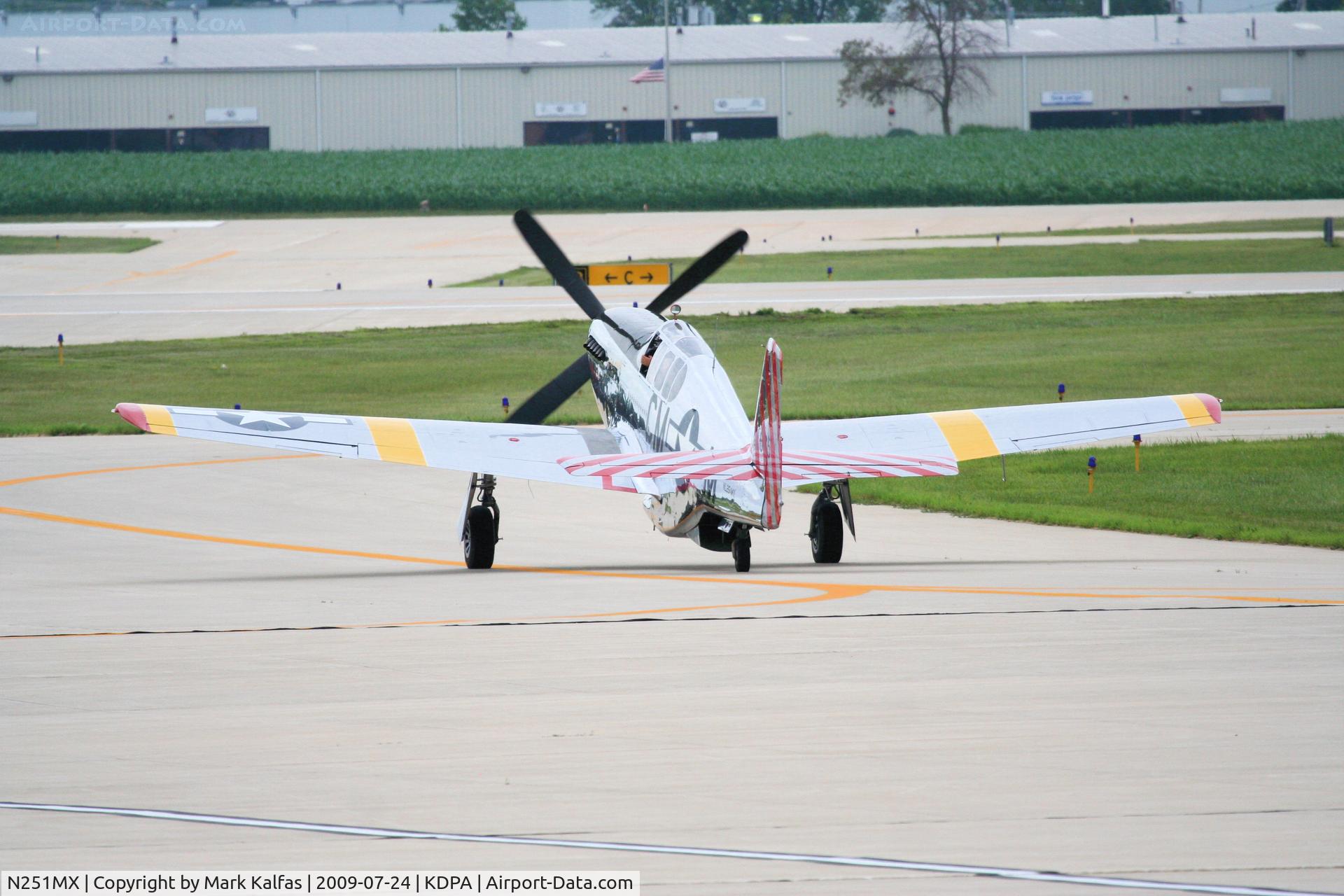 N251MX, 1943 North American P-51C-10 Mustang C/N 103-22730, North American P-51C-10, NL251MX taxiing out to 20R KDPA