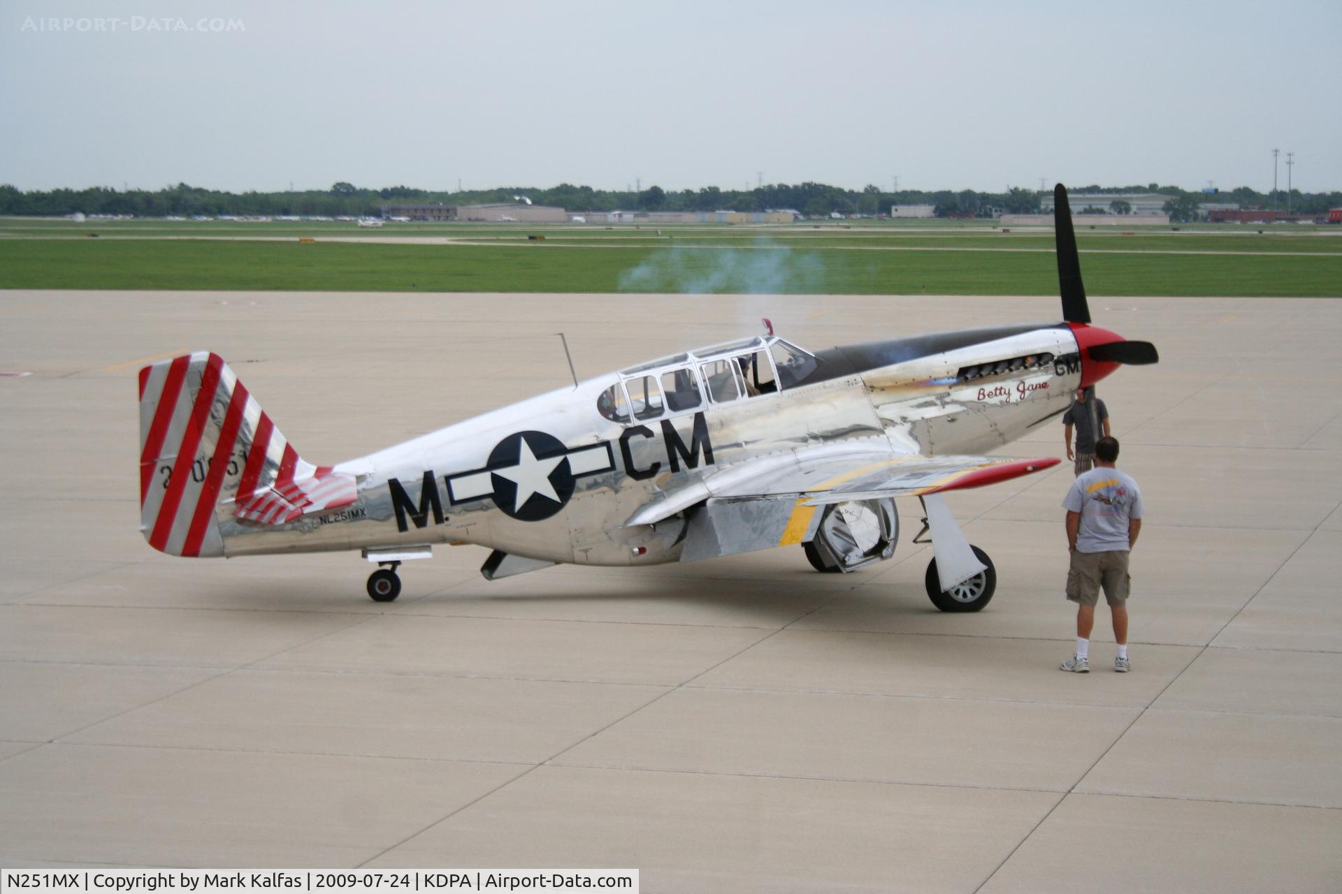 N251MX, 1943 North American P-51C-10 Mustang C/N 103-22730, North American P-51C-10, NL251MX starting up KDPA
