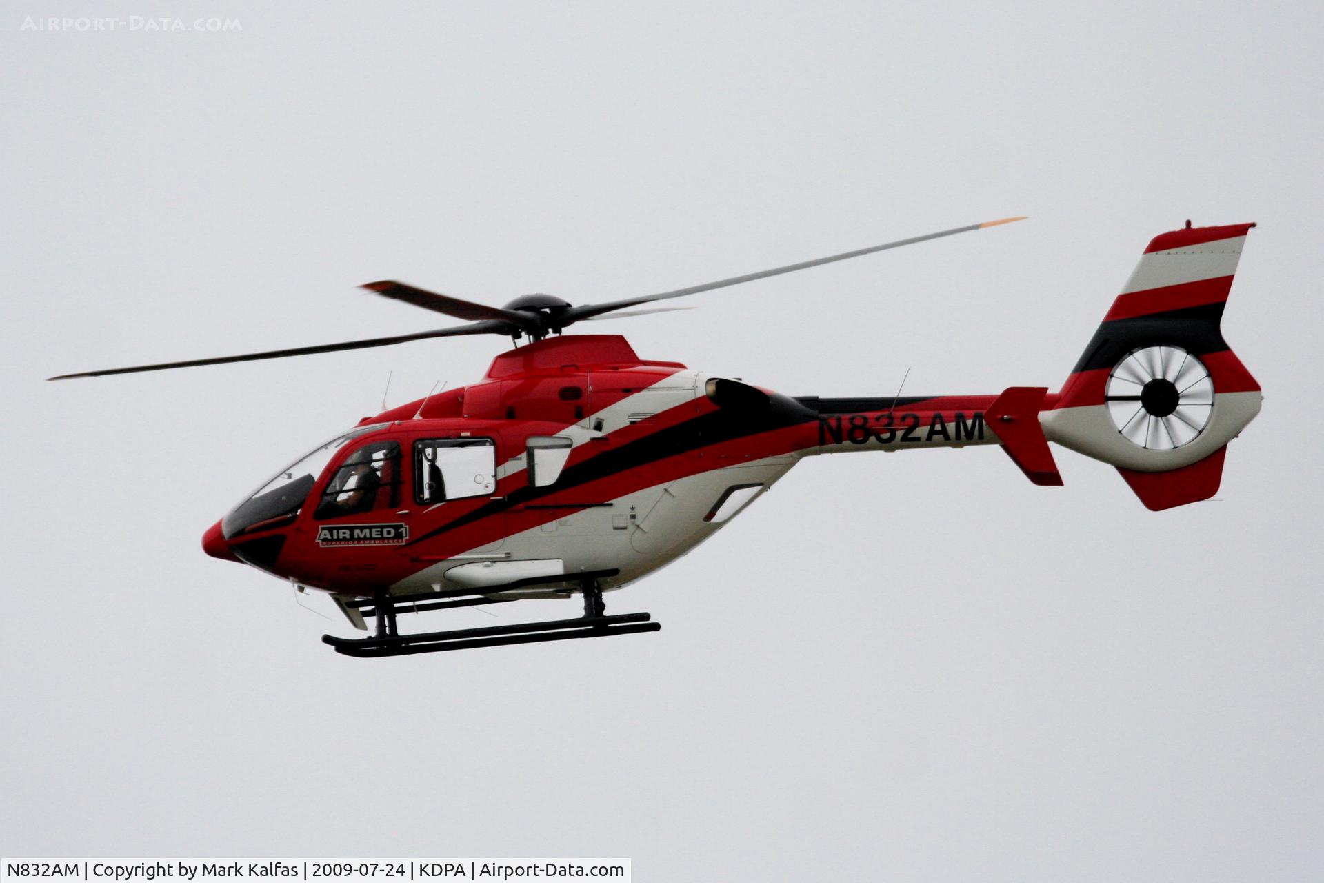 N832AM, 1999 Eurocopter EC-135P-1 C/N 0095, Superior Ambulance Eurocopter EC135P1, N832AM departs KDPA