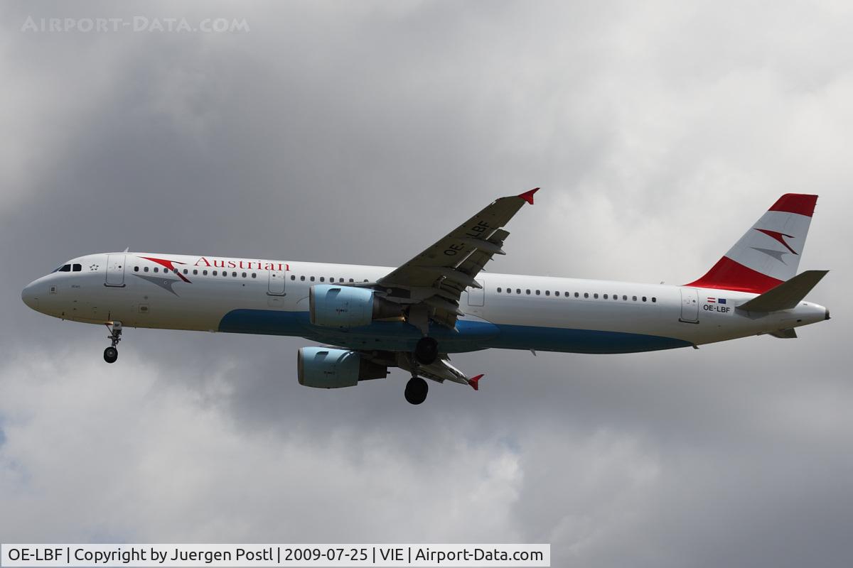 OE-LBF, 2001 Airbus A321-211 C/N 1458, Airbus A321-211