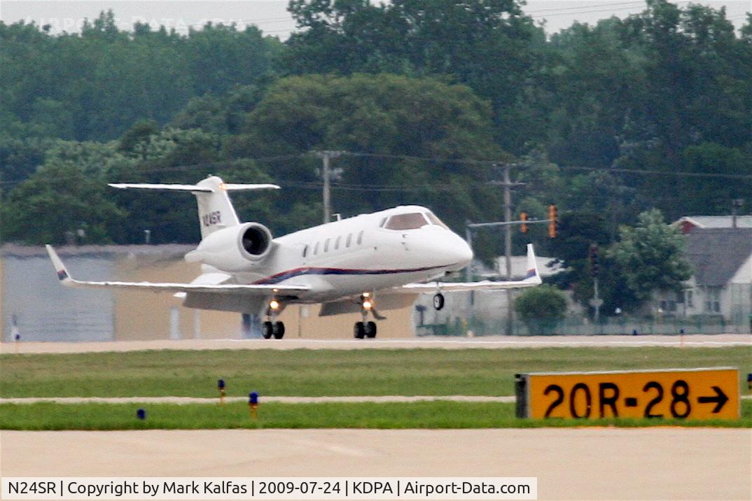 N24SR, 2001 Learjet 60 C/N 234, Sears Roebuck Learjet 60, arriving 20R KDPA after a trip from KAVL