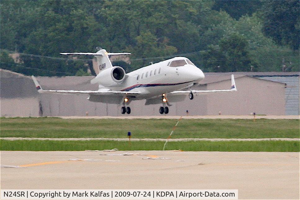 N24SR, 2001 Learjet 60 C/N 234, Sears Roebuck Learjet 60, arriving 20R KDPA after a trip from KAVL