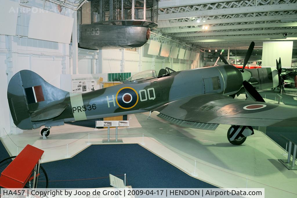 HA457, Hawker Tempest II C/N Not found HA457, Preserved in the RAF Museum. Due to very colourful lighting taking pictures has become very difficult over the last years.
