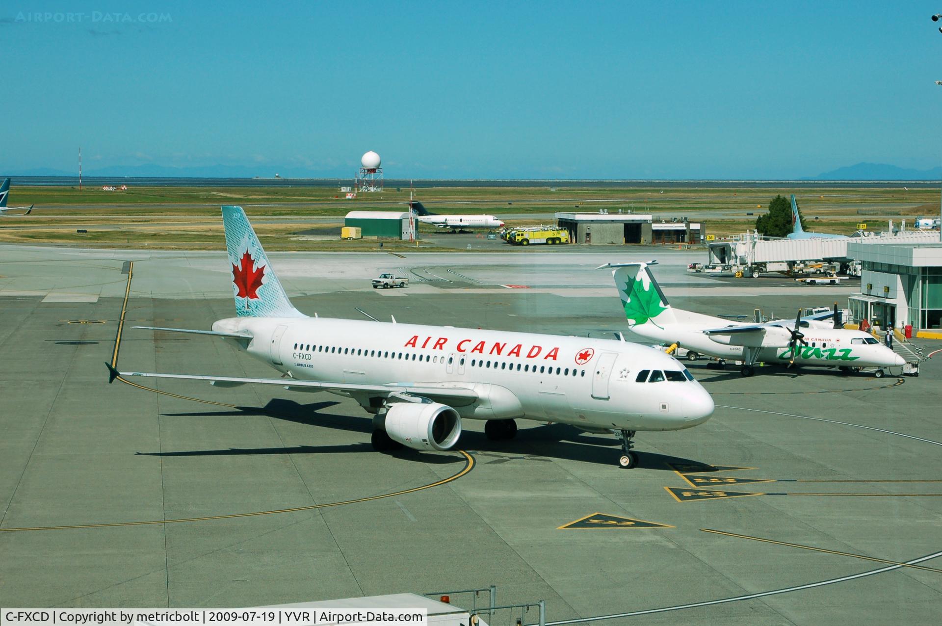 C-FXCD, 2003 Airbus A320-214 C/N 2018, arrival at YVR