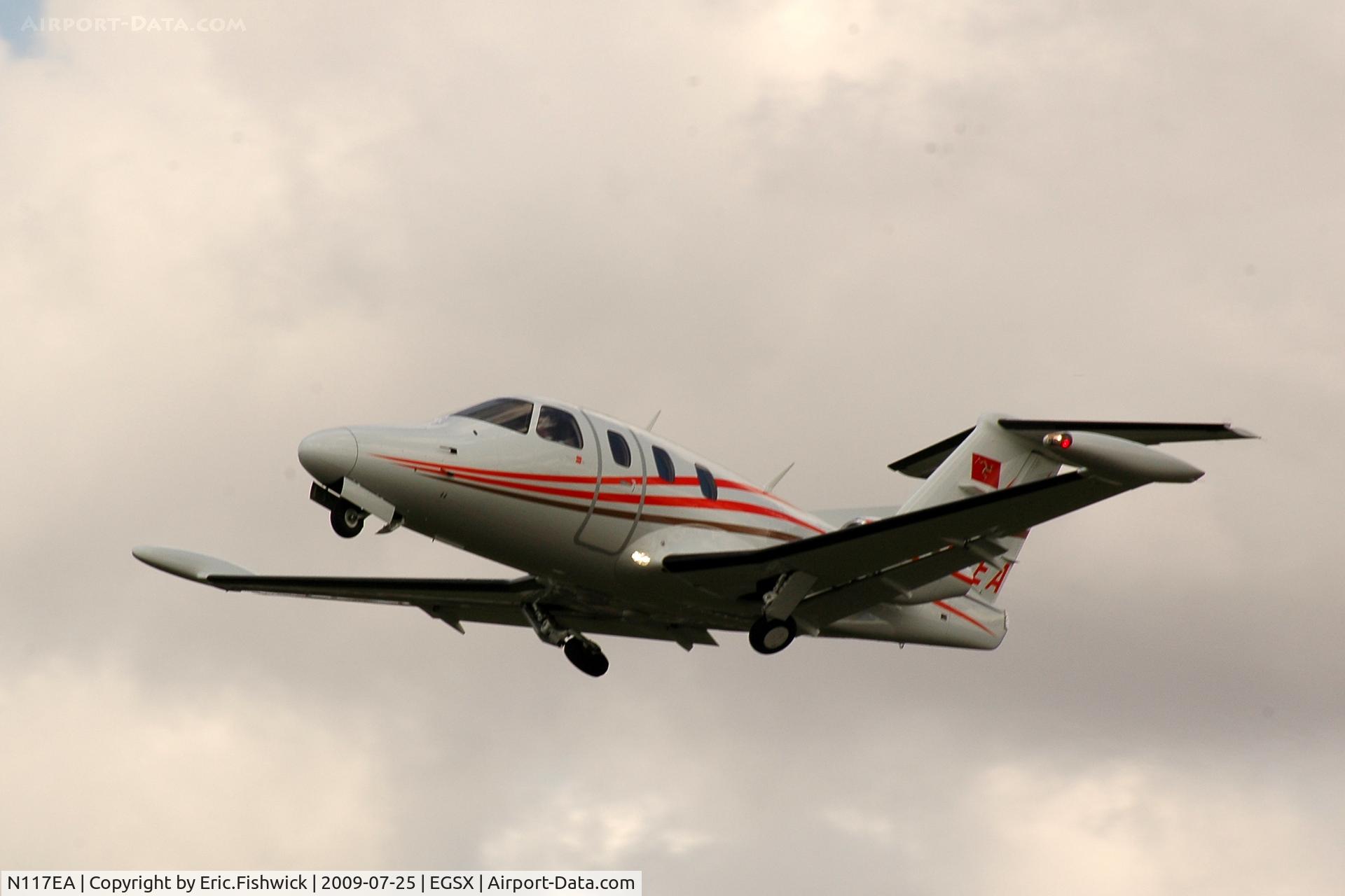 N117EA, 2007 Eclipse Aviation Corp EA500 C/N 000104, N117EA departing North Weald Airfield