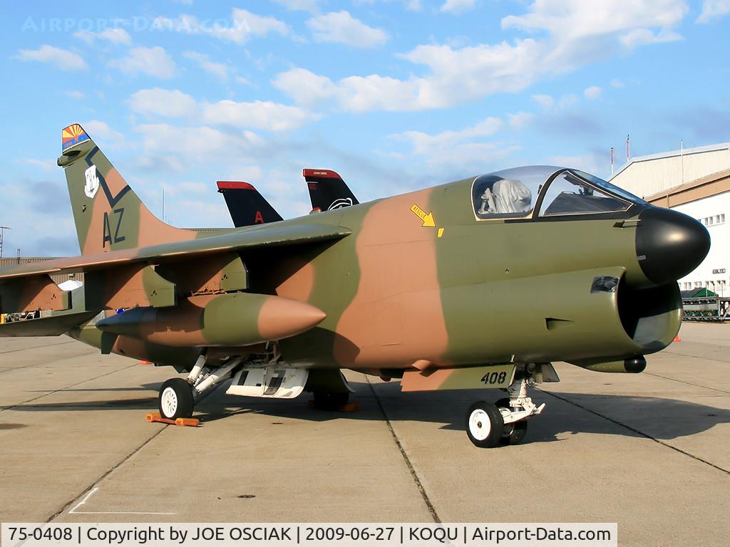 75-0408, 1975 LTV A-7D Corsair II C/N D-458, On display at Quonset Point
