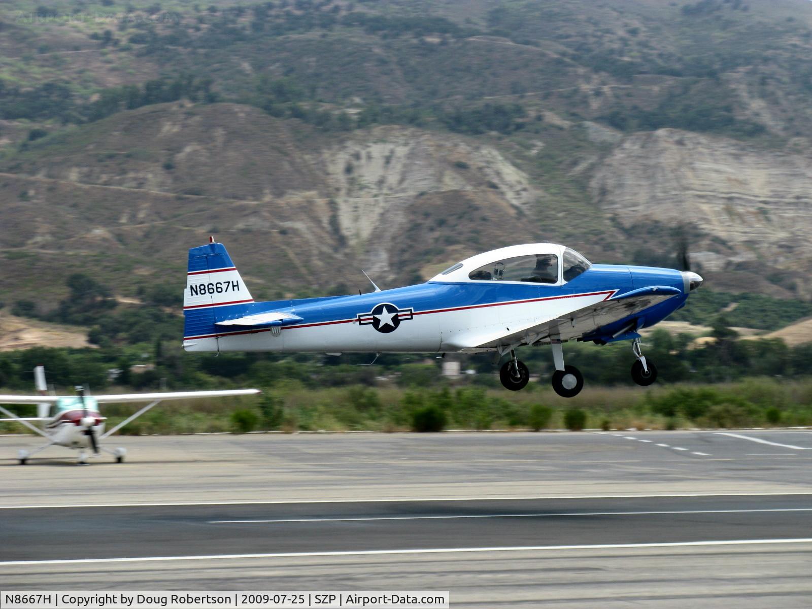N8667H, 1947 North American Navion C/N NAV-4-667, 1947 North American NAVION, Continental IO-520 285 Hp upgrade, takeoff climb Rwy 22