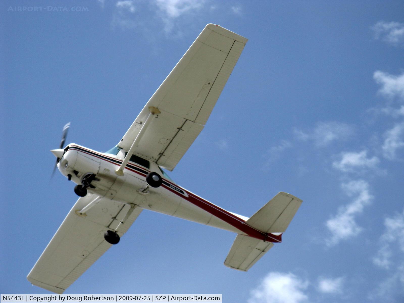N5443L, 1980 Cessna 152 C/N 15284315, 1980 Cessna 152 II, Lycoming O-235-L2C 110 Hp (high compression engine for 100LL), 28 volt ignition, takeoff climb Rwy 22