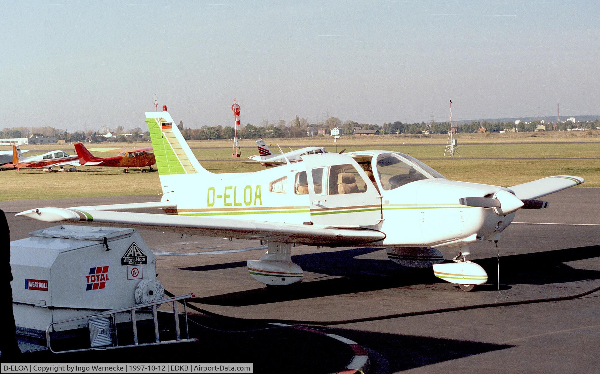 D-ELOA, 1980 Piper PA-28-161 C/N 28-8016239, Piper PA-28-161 Warrior II waiting at the avgas-station at Bonn-Hangelar airfield