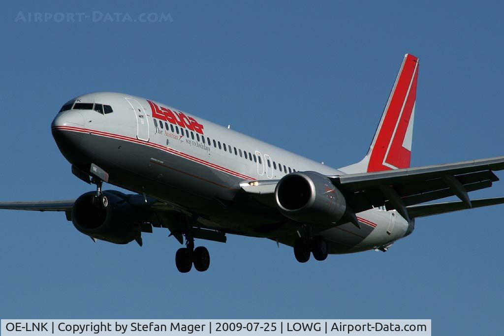 OE-LNK, 1999 Boeing 737-8Z9 C/N 28178, Lauda Air arriving from CHQ