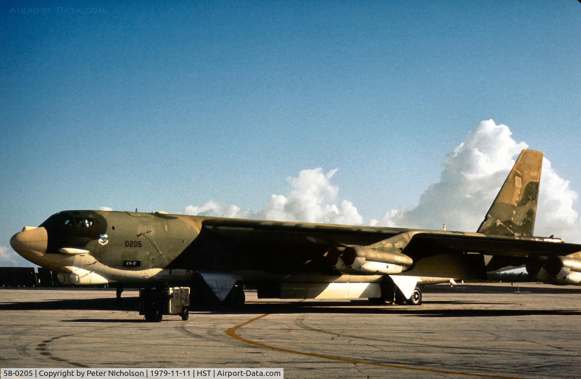 58-0205, 1958 Boeing B-52G Stratofortress C/N 464273, B-52G Stratofortress of 93rd Bomb Wing at the 1979 Homestead AFB Open House