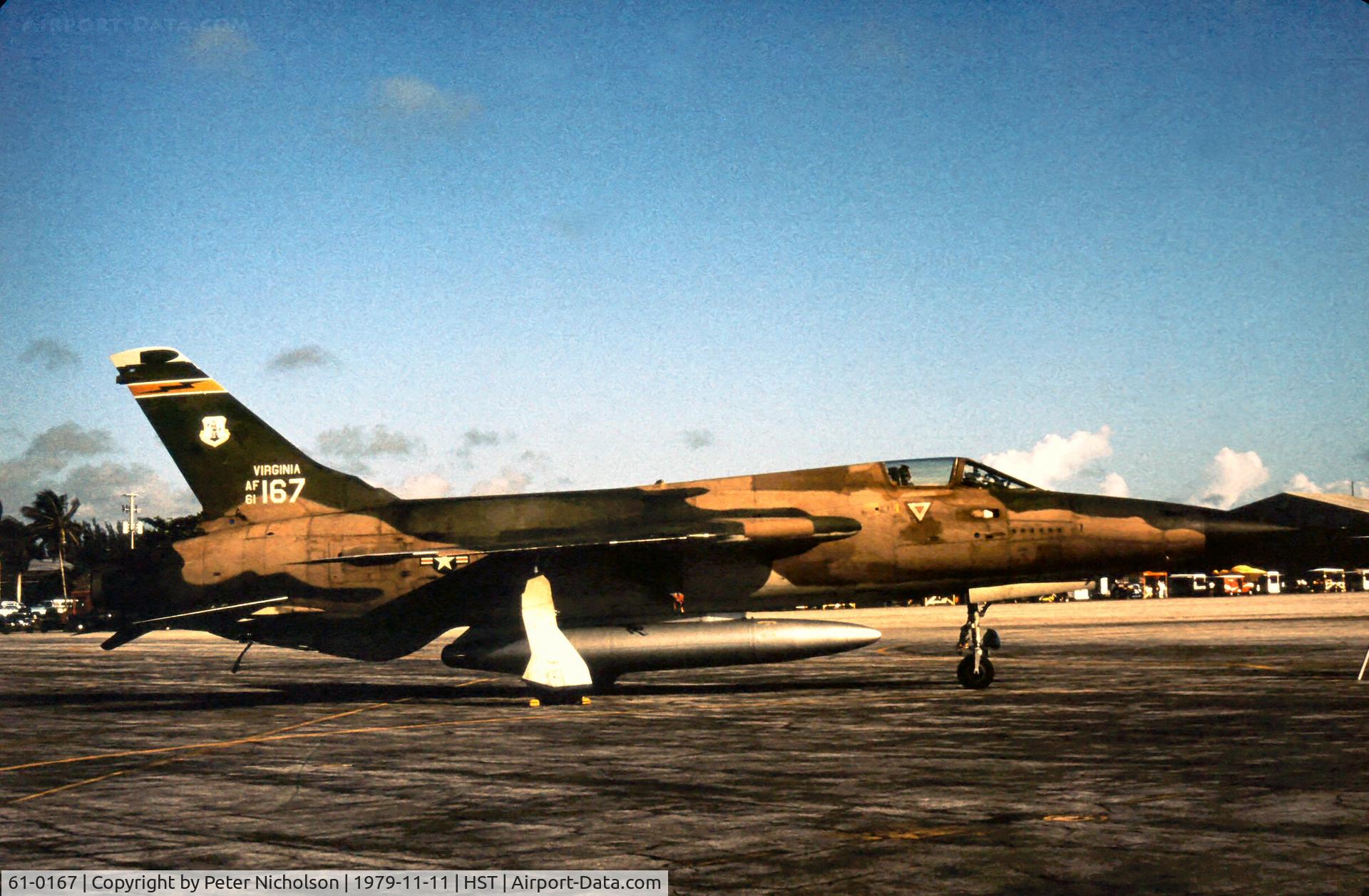 61-0167, 1961 Republic F-105D Thunderchief C/N D362, F-105D Thunderchief of 149th Tactical Fighter Squadron at the 1979 Homestead AFB Open House.