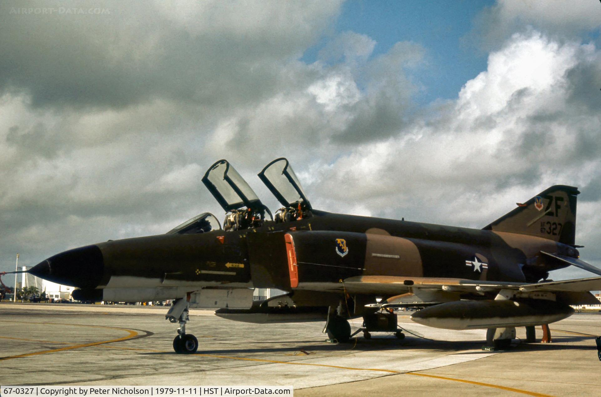 67-0327, 1967 McDonnell Douglas F-4E Phantom II C/N 3151, F-4E Phantom of 308th Tactical Fighter Squadron/31st Tactical Fighter Wing on display at the 1979 Homestead AFB Open House.