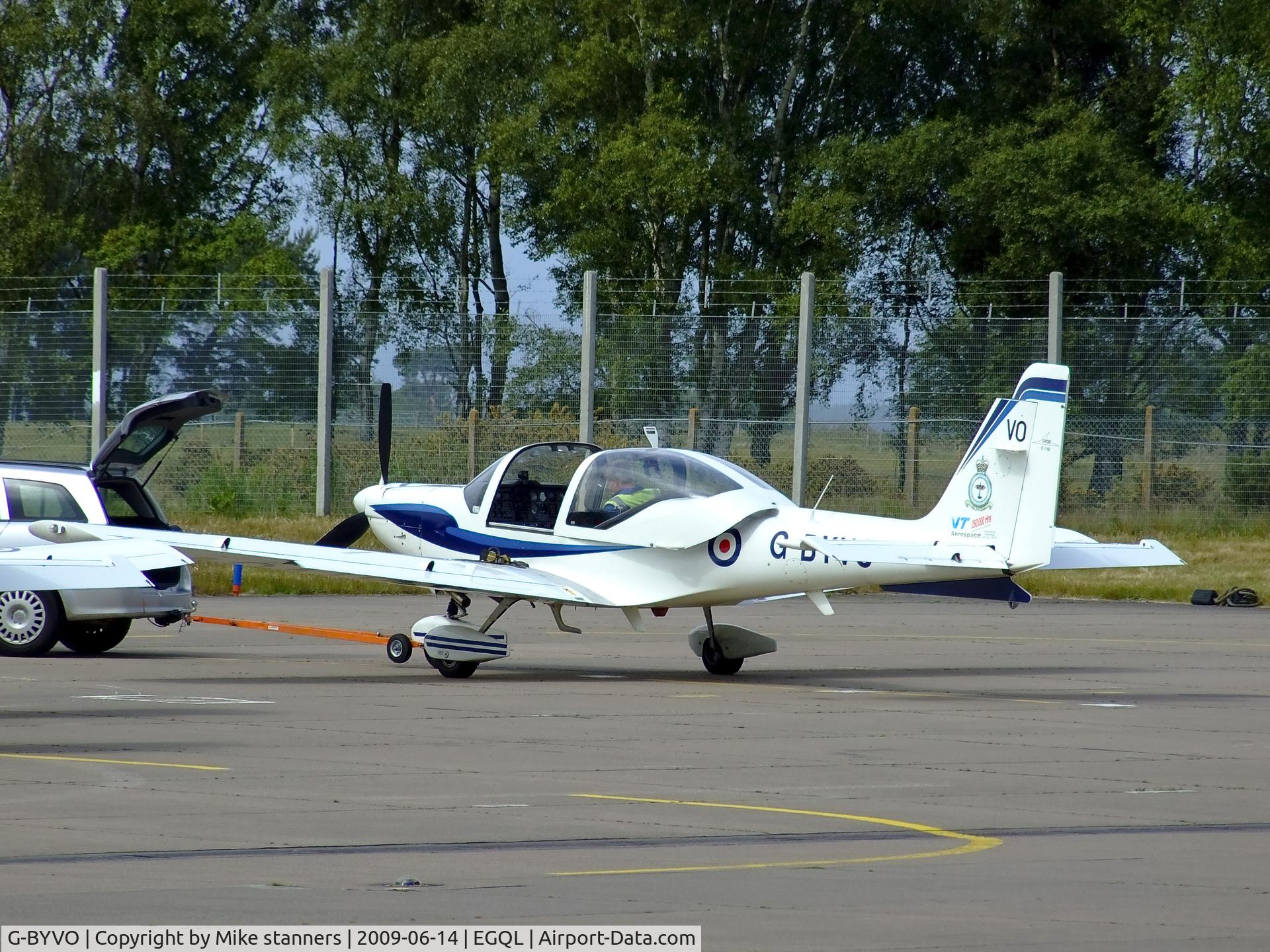 G-BYVO, 2000 Grob G-115E Tutor T1 C/N 82125/E, Victor Oscar being towed back to the hanger