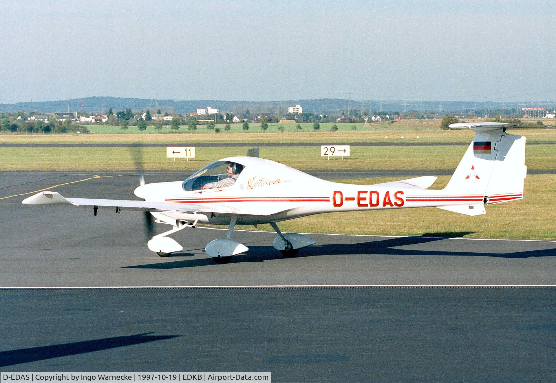 D-EDAS, Diamond DA-20A-1 Katana C/N 10239, Diamond DA-20-A1 Katana at Bonn-Hangelar airfield
