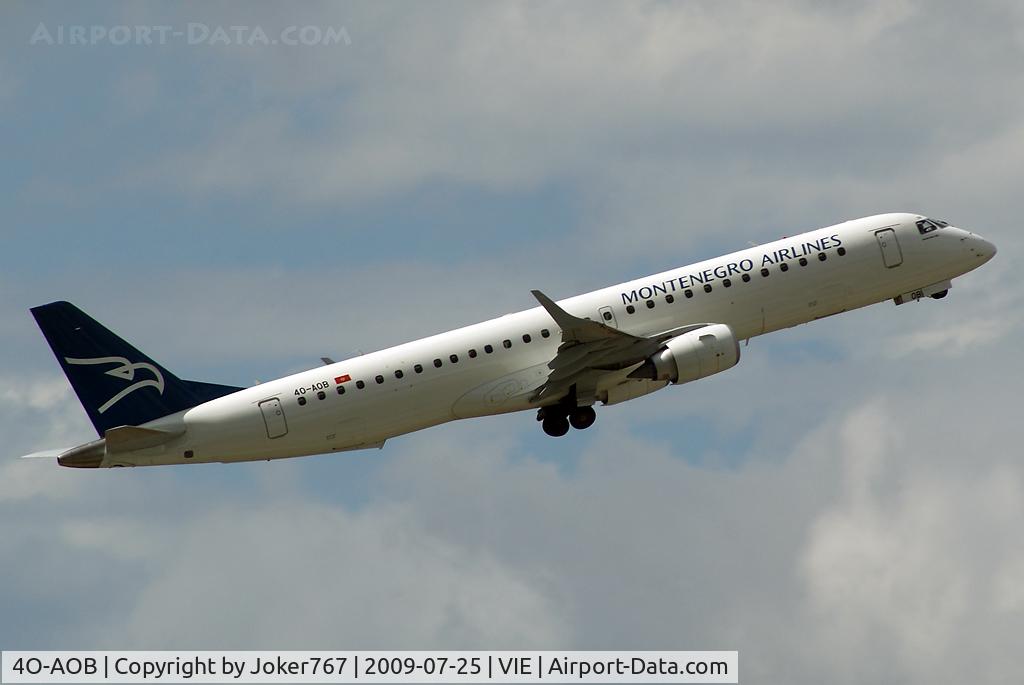 4O-AOB, 2009 Embraer 195LR (ERJ-190-200LR) C/N 19000283, Montenegro Airlines Embraer ERJ-195LR
