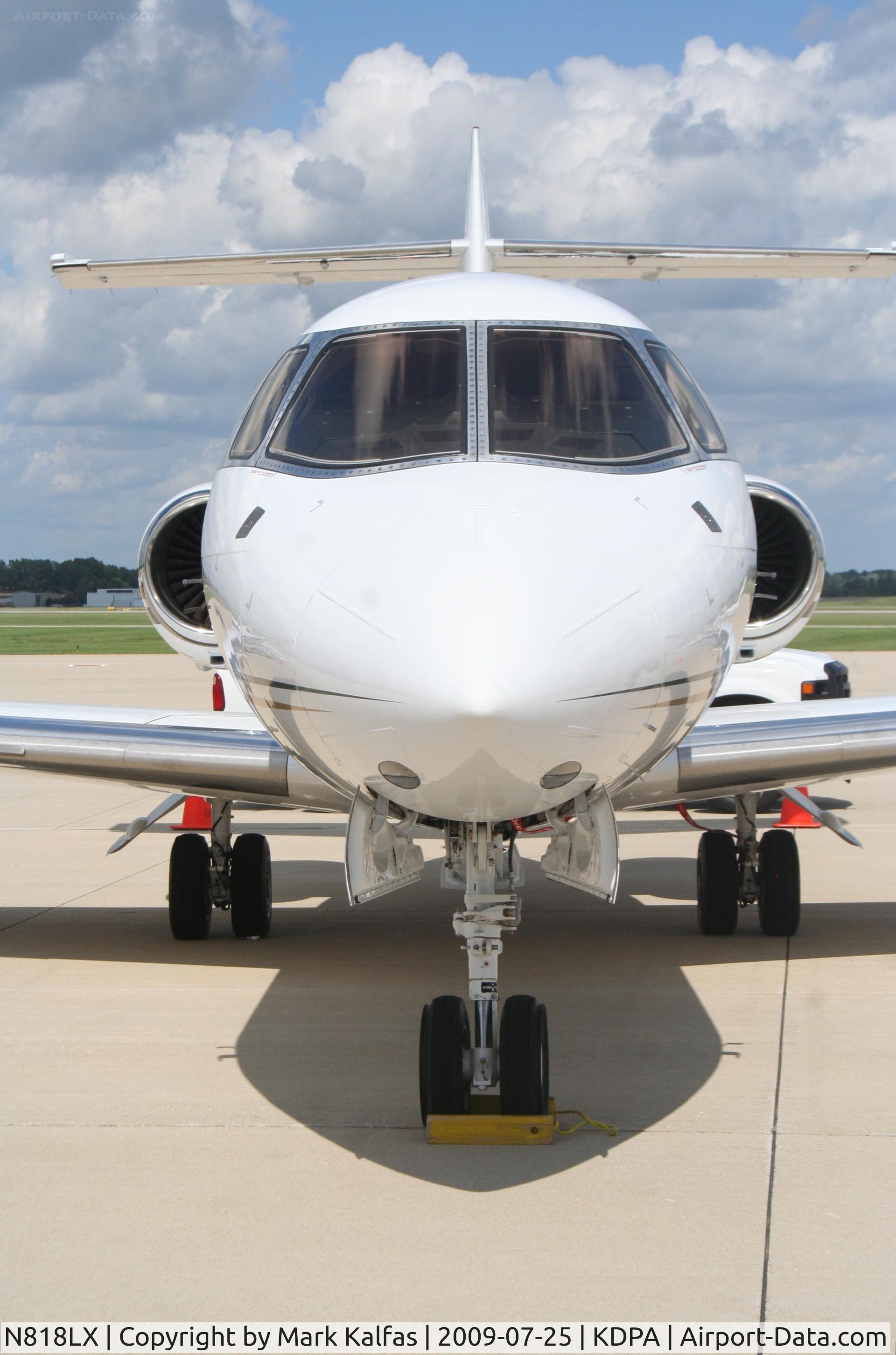N818LX, 2001 Raytheon Hawker 800XP C/N 258534, HAWKER 800XP, N818LX on the ramp KDPA for Community Days Weekend.