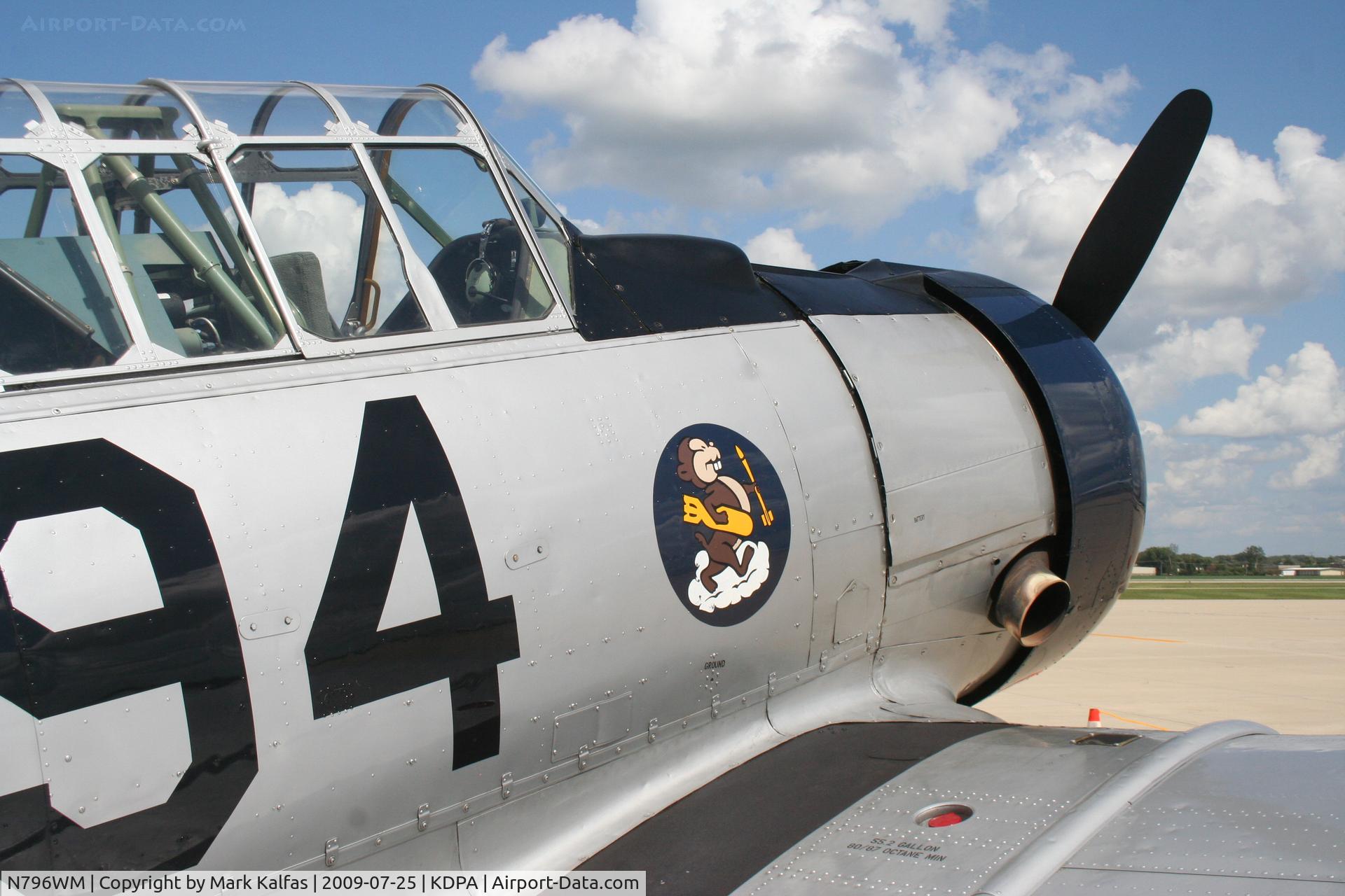 N796WM, 1943 North American AT-6D Texan C/N 88-15328, North American AT-6D, N796WM on the ramp KDPA for Community Days Weekend.