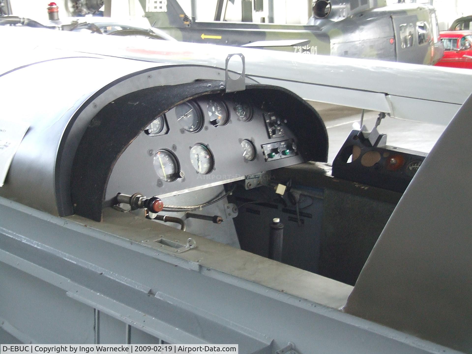 D-EBUC, Sportavia-Putzer C-1 C/N V-1, Cockpit of Sportavia-Pützer S5 research aircraft used for trials with exhaust systems for light aircraft (in the 70s?), now at the Museum für Luftfahrt und Technik at Wernigerode  #c