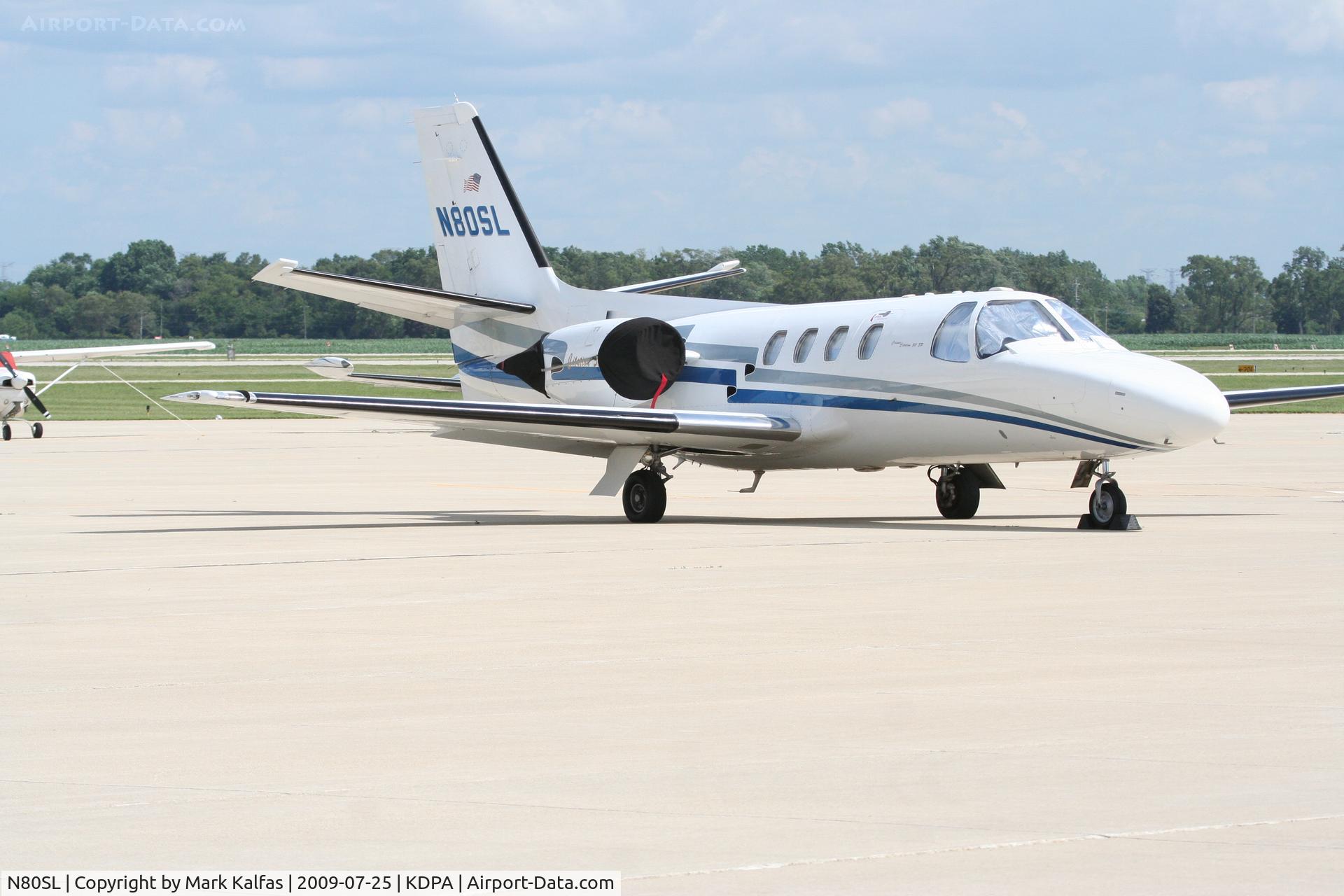 N80SL, 1979 Cessna 501 Citation I/SP C/N 501-0294, Cessna 501 N80SL on the ramp KDPA after a trip in from KFSK.