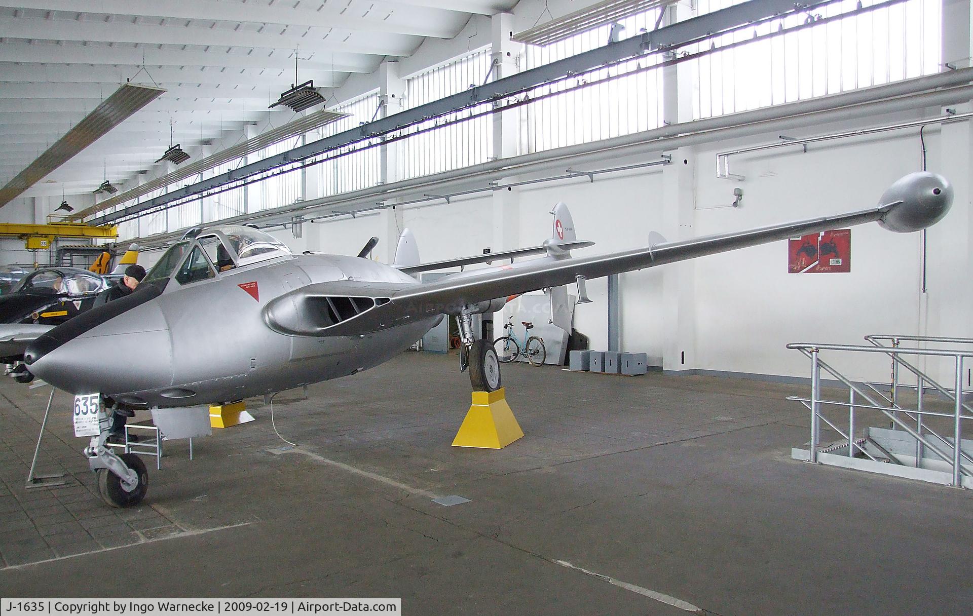 J-1635, 1949 De Havilland (F+W Emmen) DH-112 Venom FB.50 C/N 845, De Havilland D.H.112 Venom Mk1R FB50 formerly of the Flugwaffe (Swiss AF), now at the Museum für Luftfahrt und Technik at Wernigerode