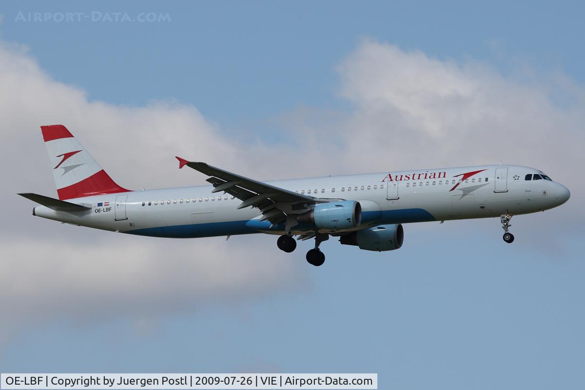 OE-LBF, 2001 Airbus A321-211 C/N 1458, Airbus A321-111