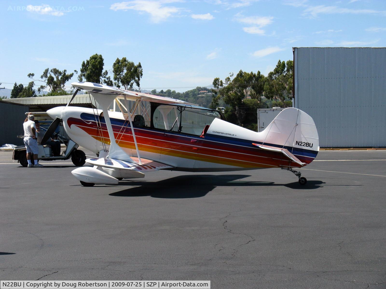 N22BU, 1987 Christen Eagle II C/N BRUNER 0001, 1987 Bruner/Ulmer CHRISTEN EAGLE II, Lycoming AEIO-360, Experimental class, refueling