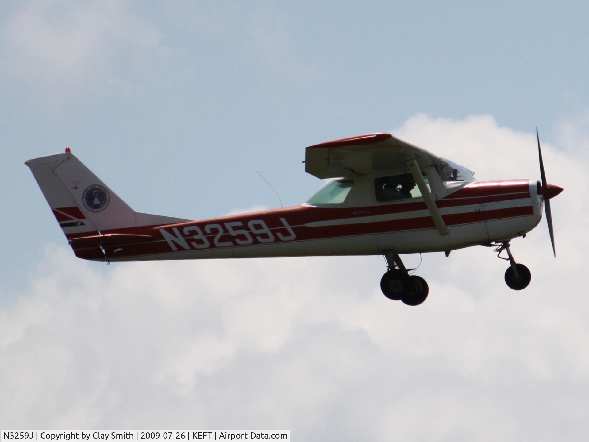 N3259J, 1966 Cessna 150G C/N 15065959, Shortly after takeoff.  Two people in the cockpit.