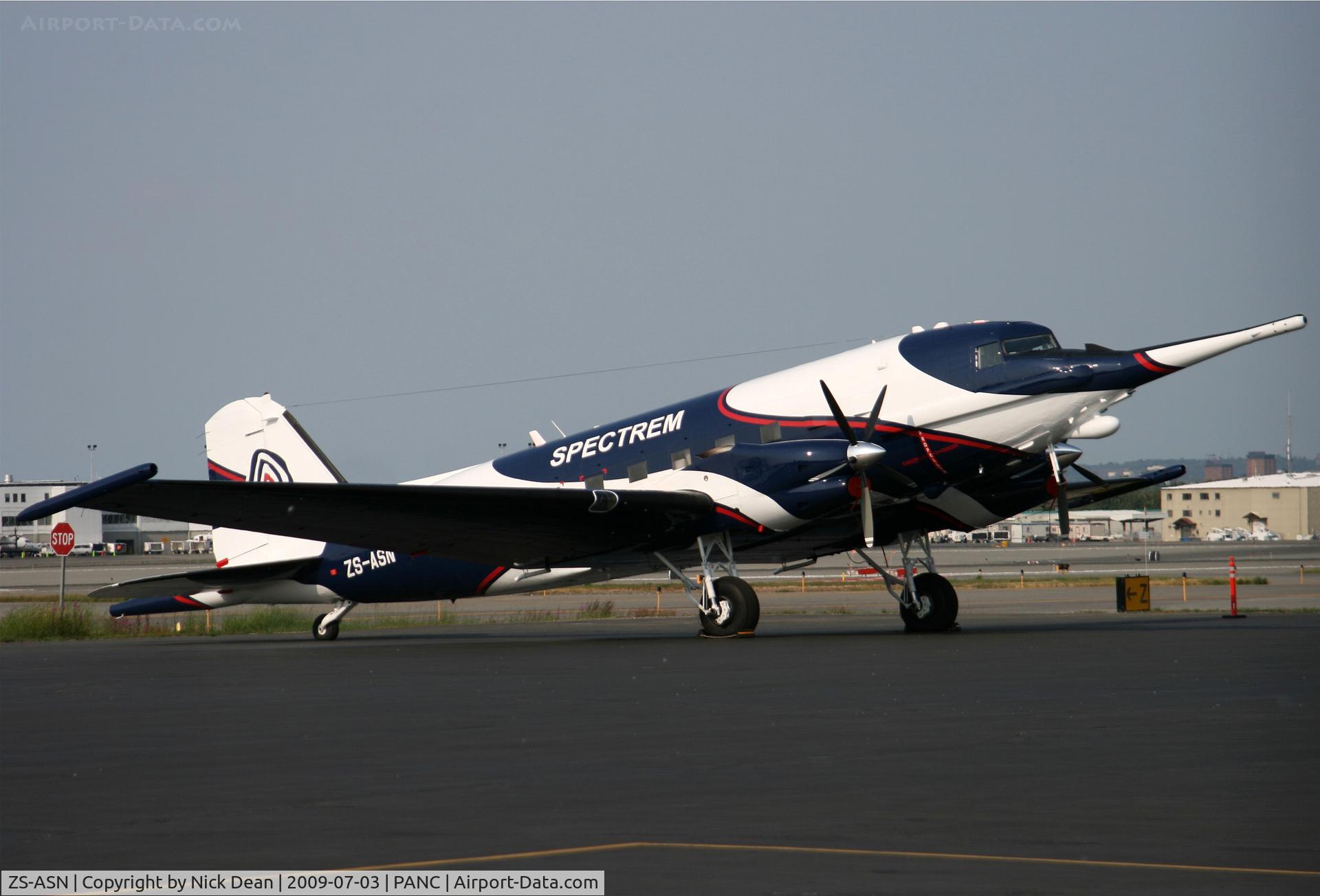 ZS-ASN, 1944 Basler BT-67 (C-47B) C/N 16833/33581, PANC